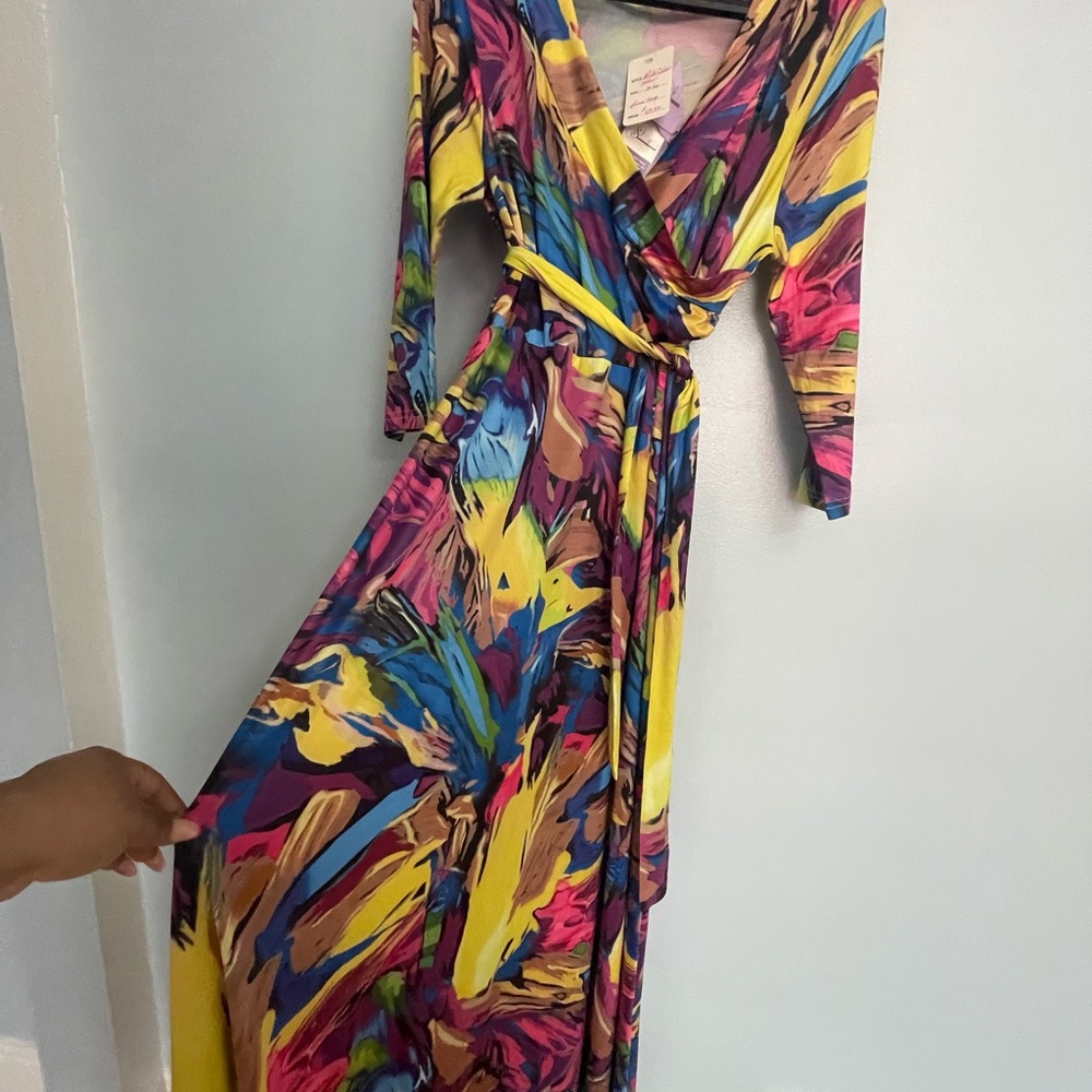 Elegant Multicolor Long Sleeve Dress